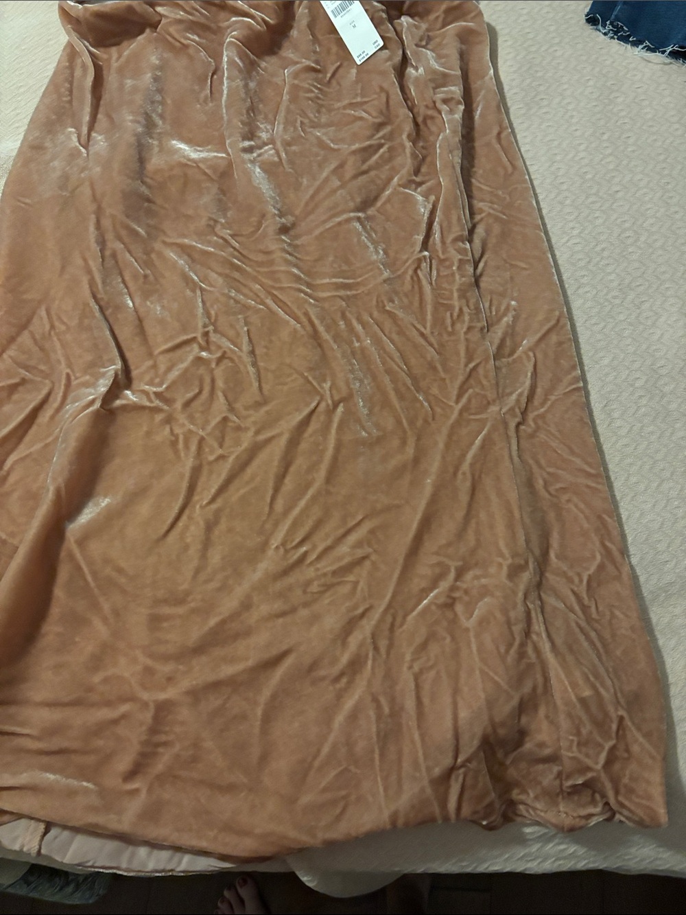 Anthropologie Soft Velvet Maxi Skirt in Warm Camel
